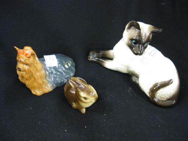 Appraisal: Beswick Porcelain Animals siamese cat yorkie bunny