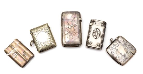 Appraisal: Sale Lot A Collection of Four Vesta Cases Various Makers