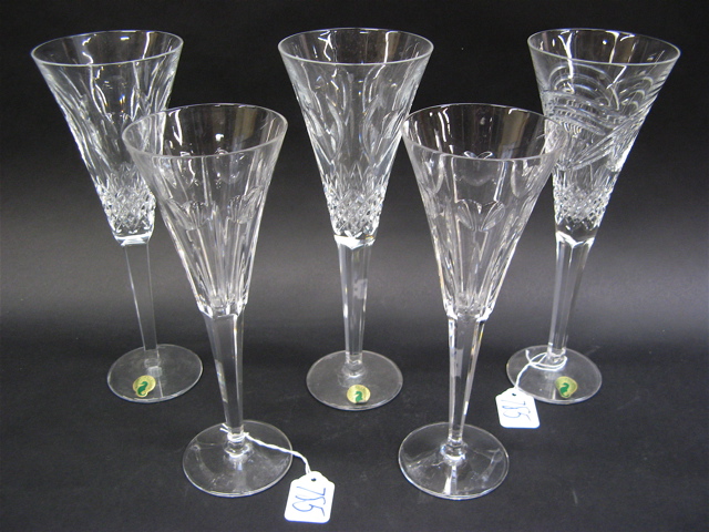 Appraisal: GROUP OF IRISH WATERFORD CUT CRYSTAL FLUTES in patterns inches