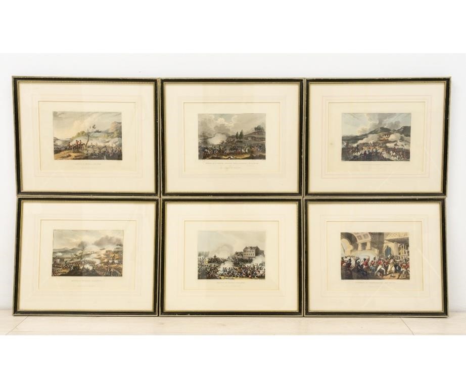 Appraisal: Six framed and matted battle prints by J Jenkins London