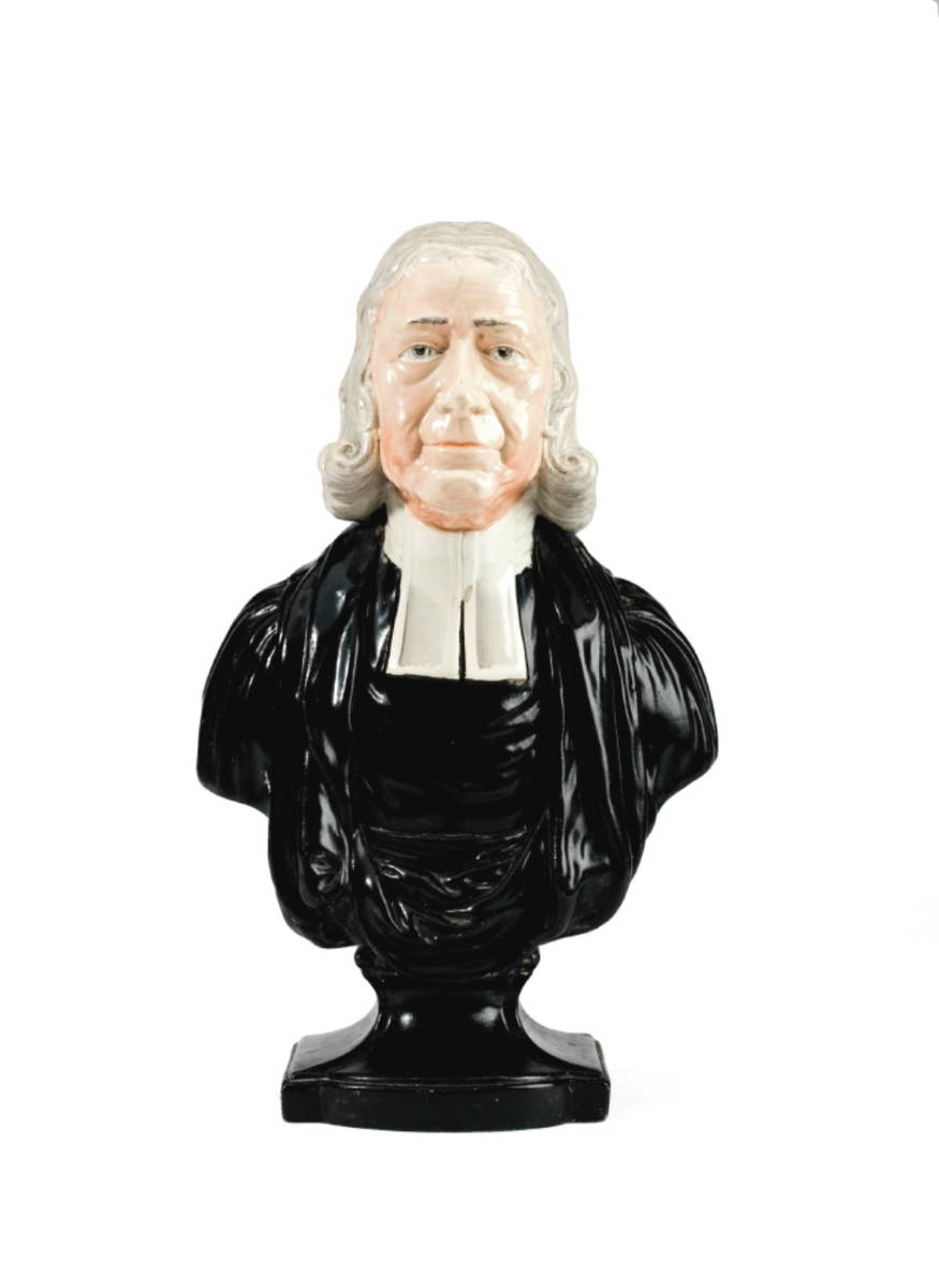 Appraisal: ENOCH WOOD PEARLWARE BUST OF THE REVEREND JOHN WESLEY M