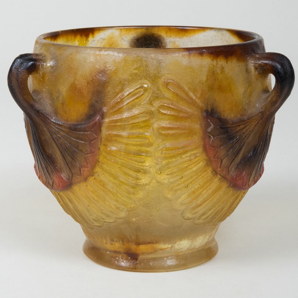 Appraisal: Gabriel Argy-Rousseau Pate-de-Verre Vase Incised signature x in diam Condition