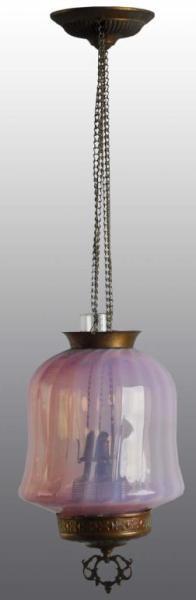 Appraisal: Victorian Purple Glass Kerosene Hall Lamp Description Glass with swirl