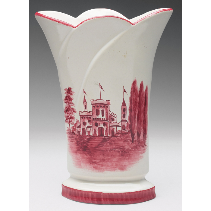 Appraisal: Rare Camark Pottery vase Castle Series fan shape in a