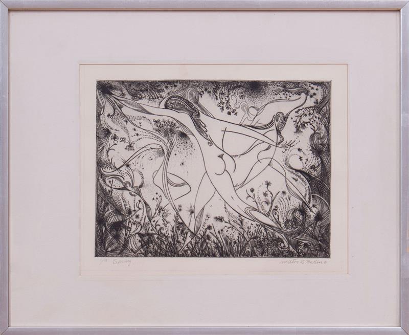 Appraisal: MILTON R BELLIN - SPRING Etching in black on wove