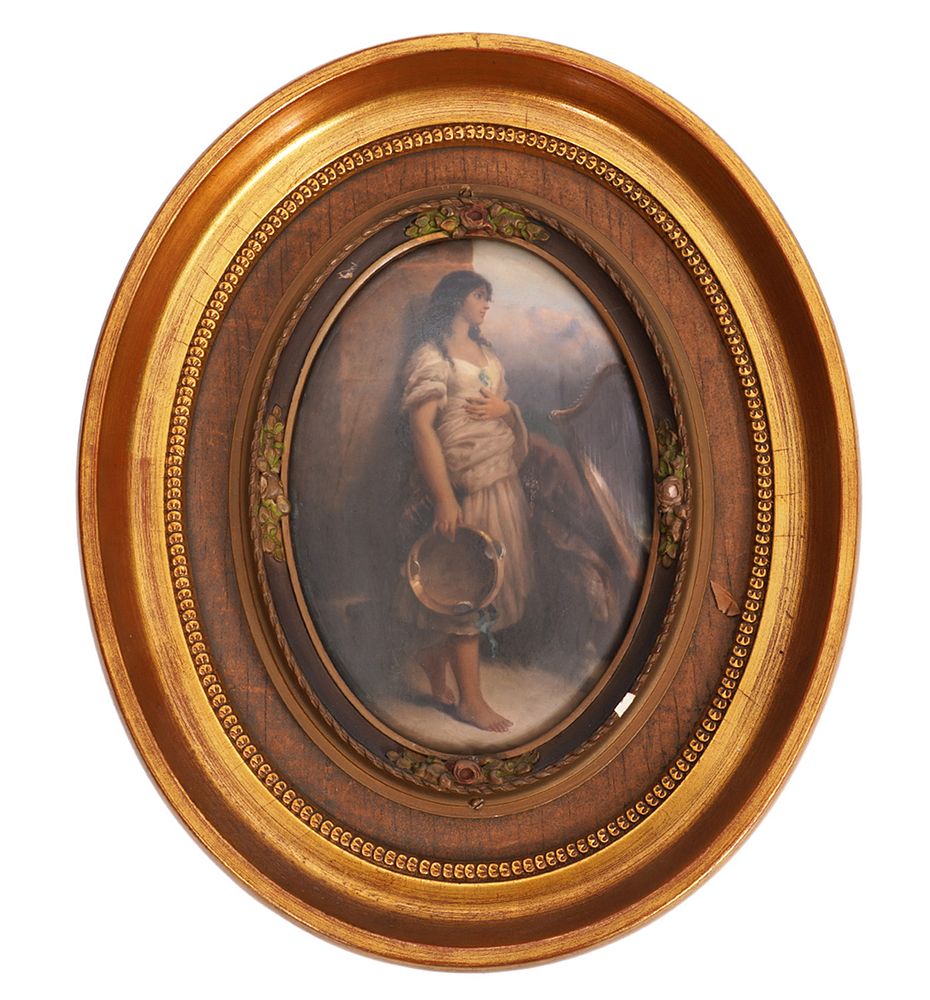 Appraisal: KPM th C Porcelain Plaque 'Tambourine Girl' KPM th C