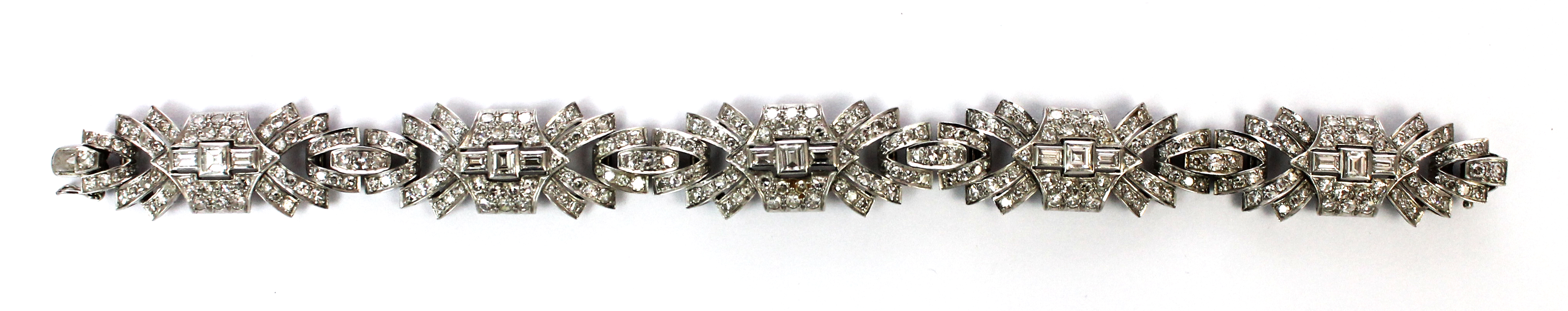 Appraisal: A diamond set bracelet the links pierced in a geometric