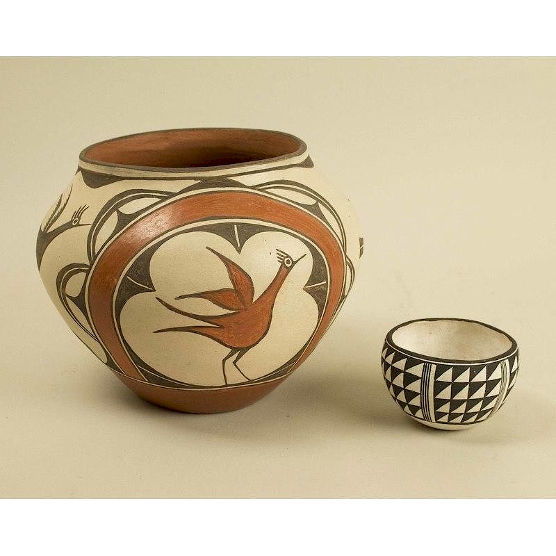 Appraisal: Two Acoma Pots Lot of two Acoma pots smallest h