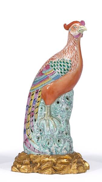 Appraisal: A Chinese polychrome enameled decorated porcelain pheasant late Qing Republic