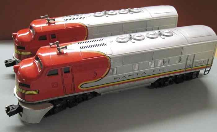 Appraisal: LIONEL NUMBER P SANTE FE MODEL DIESEL LOCOMOTIVE AND ''DUMMY''