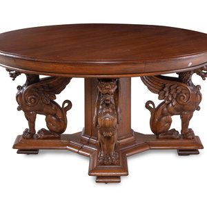 Appraisal: A German Carved Oak Dining Table th Century and Later