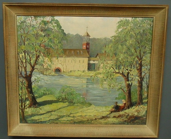 Appraisal: Edwards Jeanette Slocomb American thc oil on canvas landscape painting