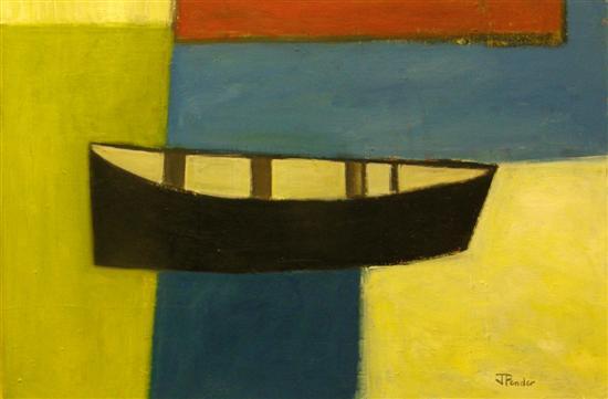 Appraisal: Jack Pender British - boat on a coloured ground signed