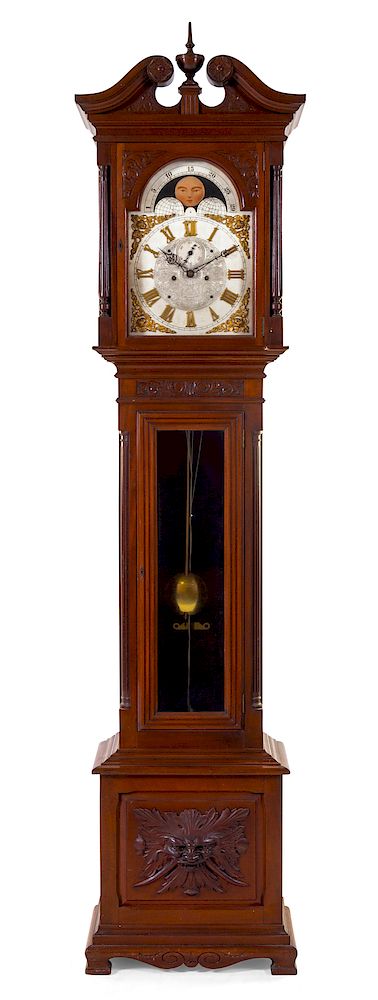 Appraisal: An American Mahogany Tall Case Clock An American Mahogany Tall