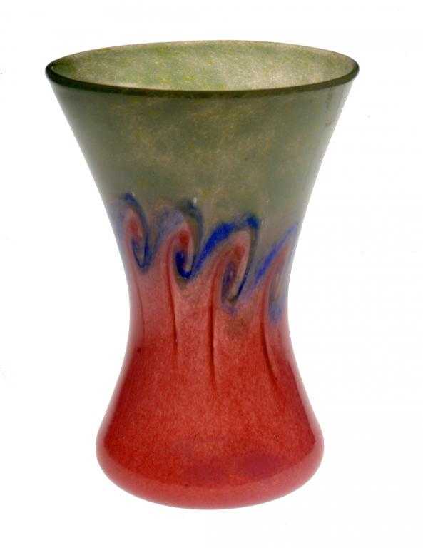 Appraisal: A VASART GLASS VASE of waisted form and of mottled