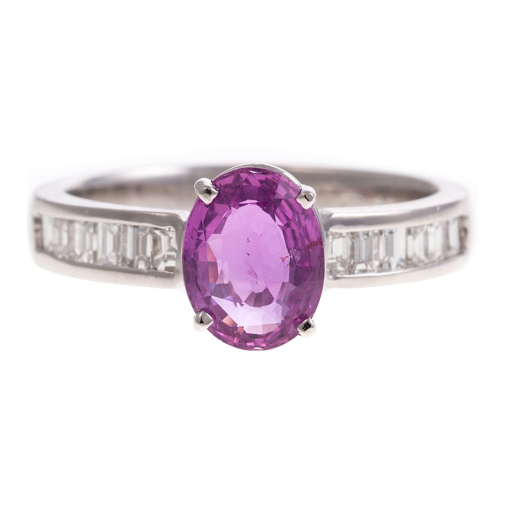 Appraisal: A Ladies Pink Sapphire Diamond Ring in Platinum platinum ring