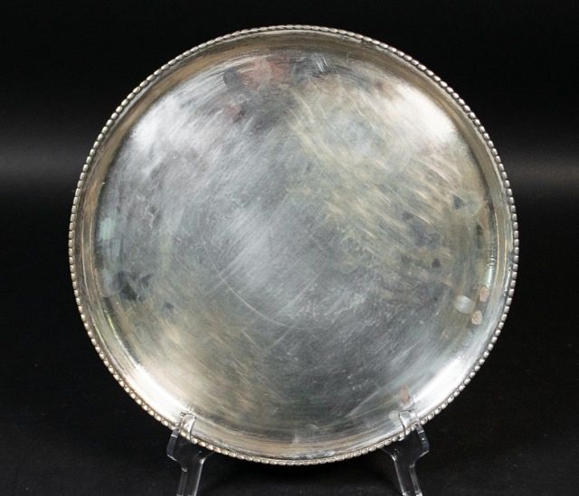 Appraisal: Georg Jensen Sterling Circular Serving Tray Georg Jensen Danish sterling