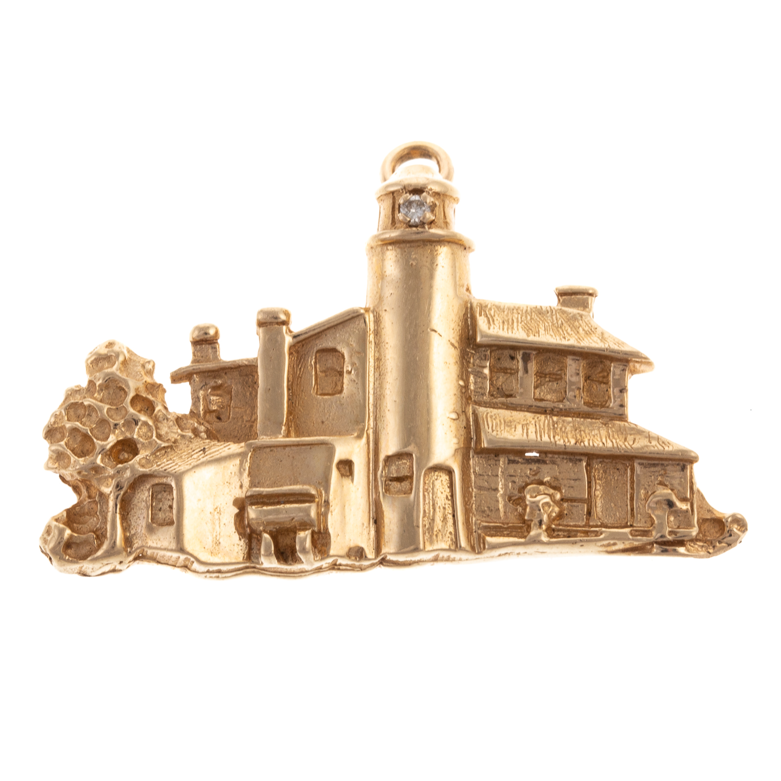 Appraisal: A YELLOW GOLD LIGHTHOUSE PIN PENDANT IN K K yellow