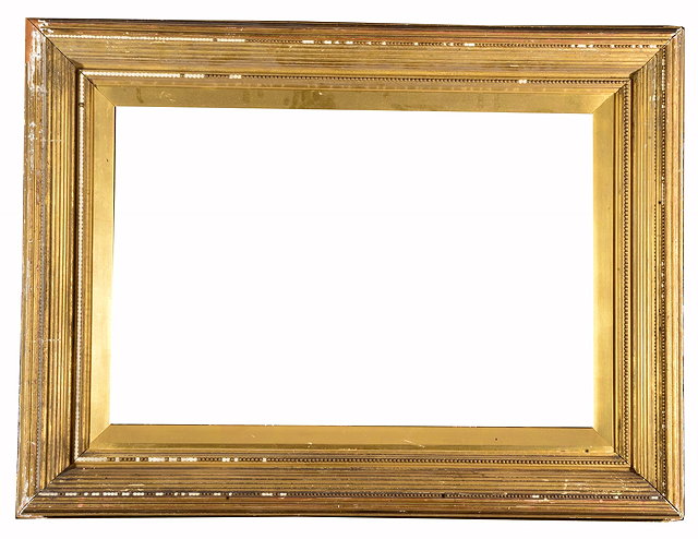 Appraisal: A TH CENTURY GILT FRAME with ripple moulded border rebate