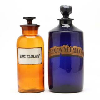 Appraisal: Two Large Apothecary Pharmacy Bottles the first is mid- th