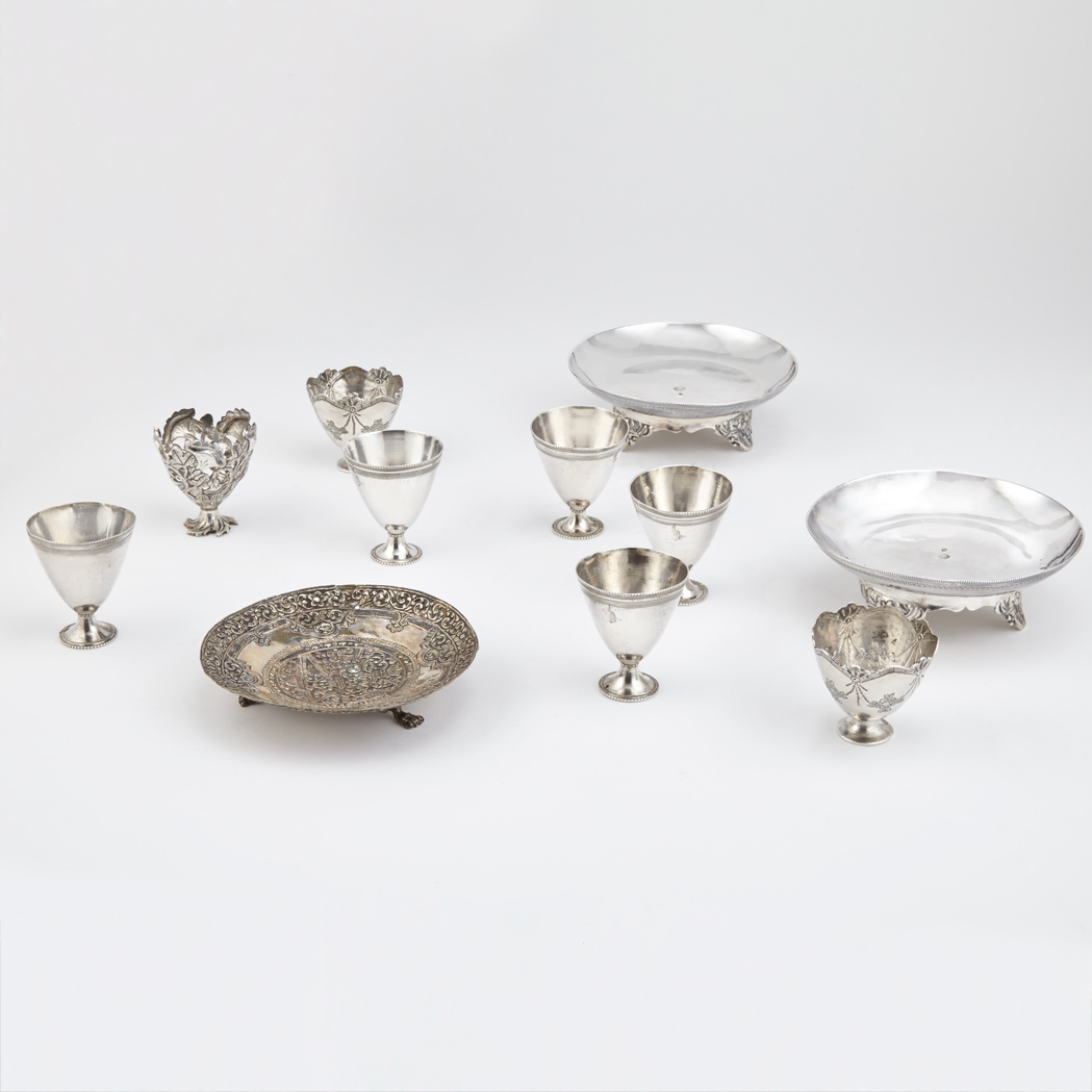 Appraisal: Group of Persian and Turkish Silver Articles Comprising a pair