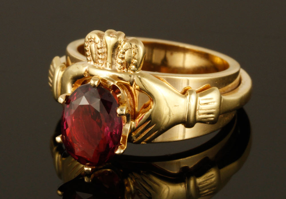 Appraisal: - K Gold CT Ruby Ring K gold port-colored ruby