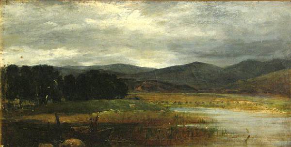 Appraisal: British School A river landscape thought to be Dumfrieshire oil