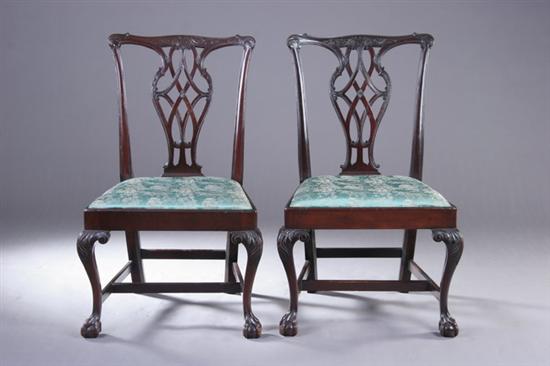 Appraisal: SET FOUR CENTENNIAL CHIPPENDALE STYLE DINING CHAIRS late th early