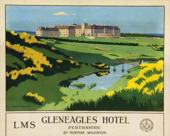 Appraisal: WILKINSON Norman PRI GLENEAGLES HOTEL LMS lithograph in colours c