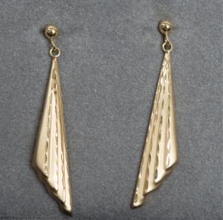 Appraisal: K Gold Nonlinear Dangling Earrings Marked K each measures approximately