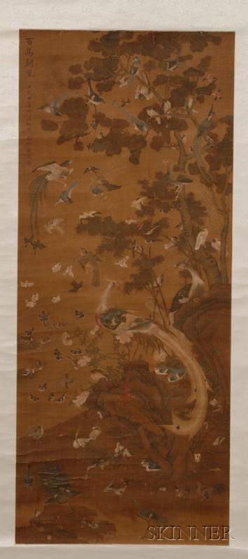 Appraisal: Hanging Scroll China th century ink and colors on silk