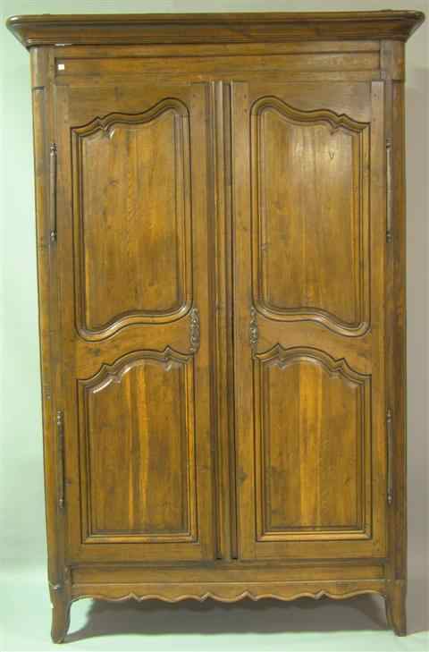 Appraisal: LOUIS XV OAK ARMOIRE mid- th century the projecting molded