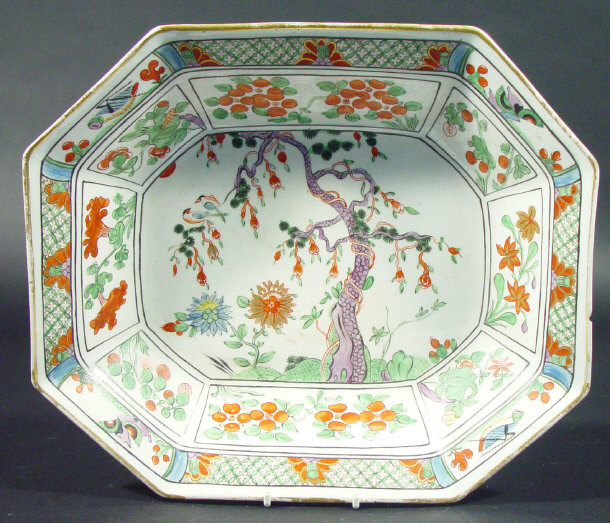 Appraisal: Early th century octagonal English china bowl enamelled in the