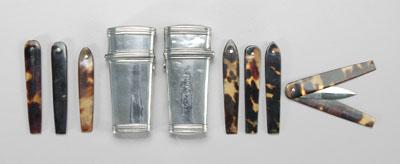 Appraisal: Two English silver lancets unadorned cases with marks for possibly