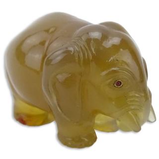 Appraisal: th Century Russian Carved Carnelian Miniature Elephant Figure in fitted