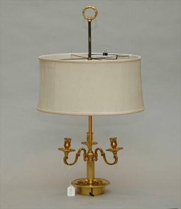 Appraisal: Single Gilt Bouillotte Lamp sold without shade