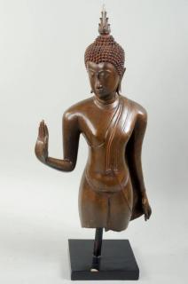 Appraisal: Burmese Bronze Buddha Figure Burmese bronze Buddha figure on custom