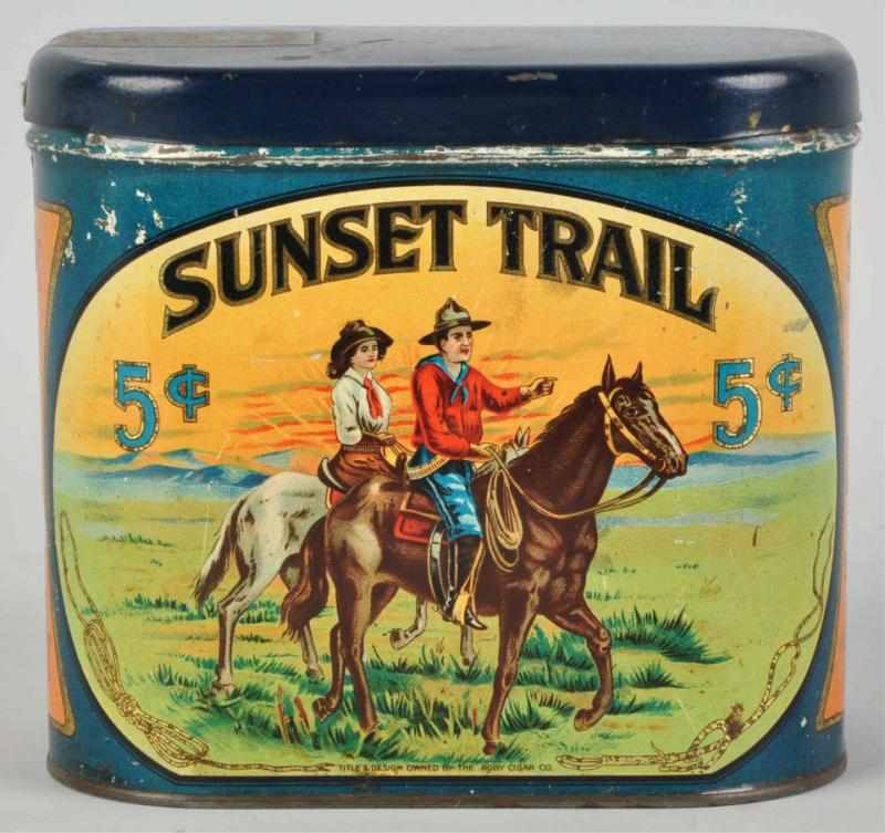 Appraisal: Sunset Trail Cigar Tin Good color on both sides with