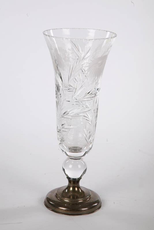 Appraisal: HAWKES CUT GLASS VASE Tall bell shaped vase with cut