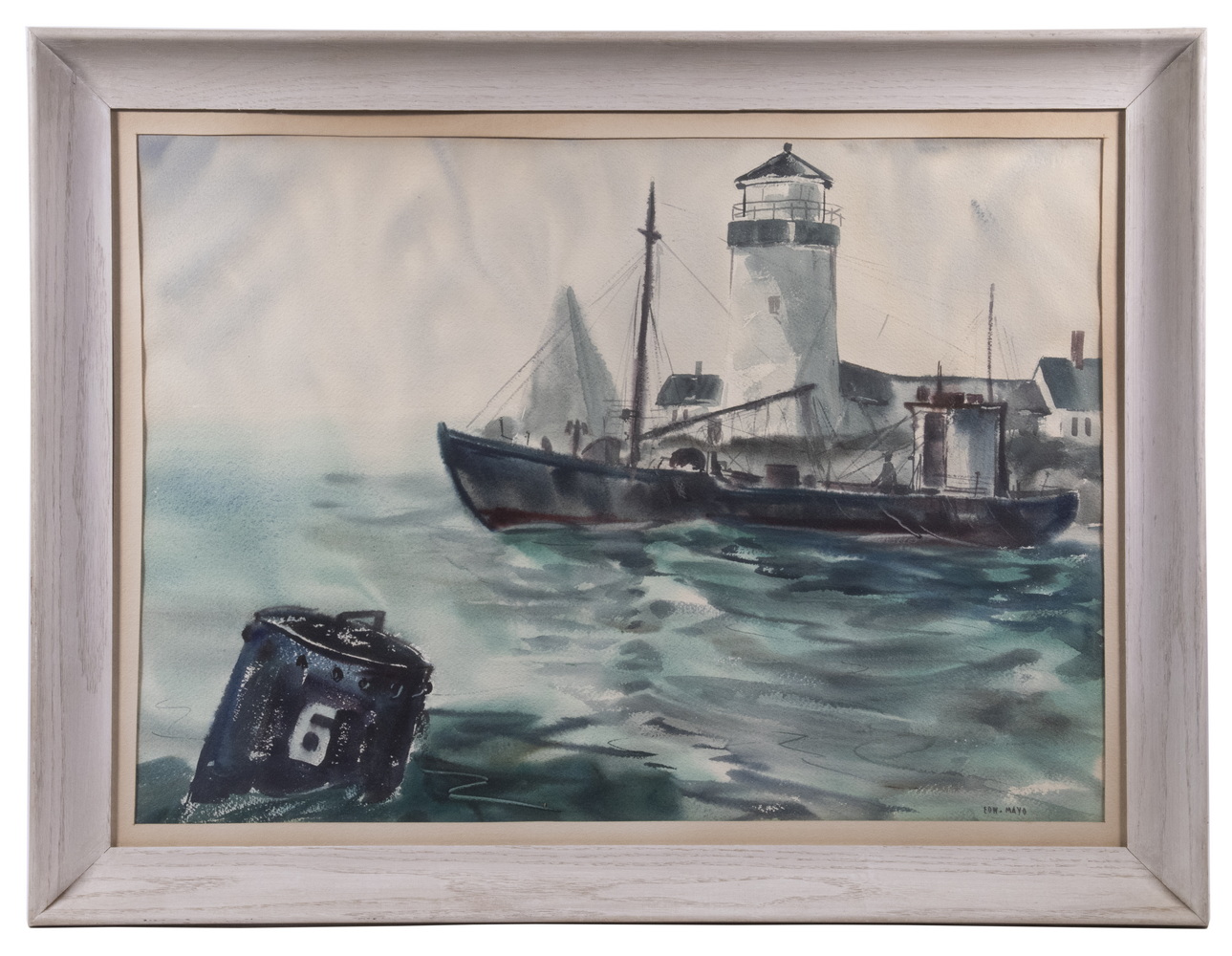 Appraisal: EDWARD MAYO ME - Heading out to Sea watercolor on