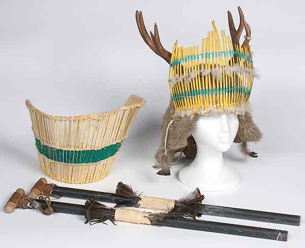 Appraisal: Hopi Deer Dancer Headpiece and Legs lot of includes the