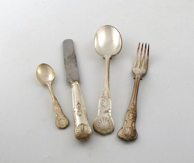 Appraisal: A part canteen of electroplated King's pattern flatware for ten