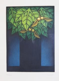 Appraisal: Kazuhisa Honda Japanese b - Maple Tree Mezzotint in colors