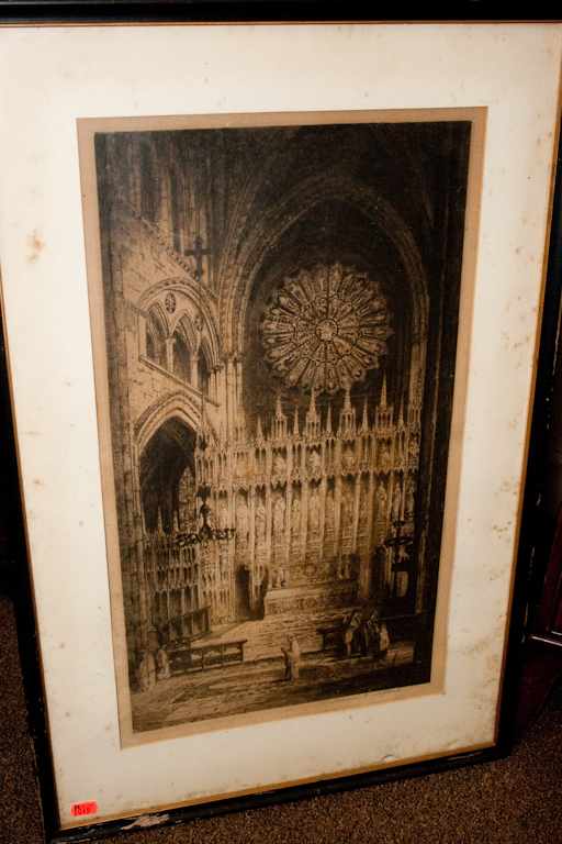 Appraisal: Andrew Fairbairn Affleck British - Cathedral Interior etching signed ''Andrew