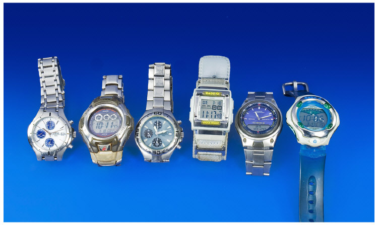 Appraisal: Collection of Casio and Lorus Chronograph Alarm Watches x Casio