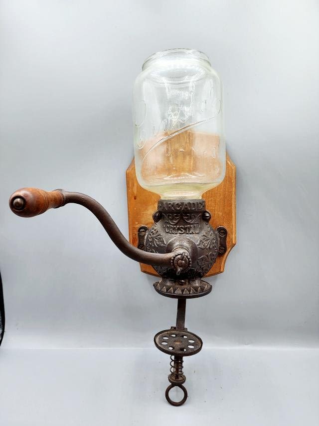 Appraisal: Antique Arcade Coffee Grinder Missing the lid and the catch