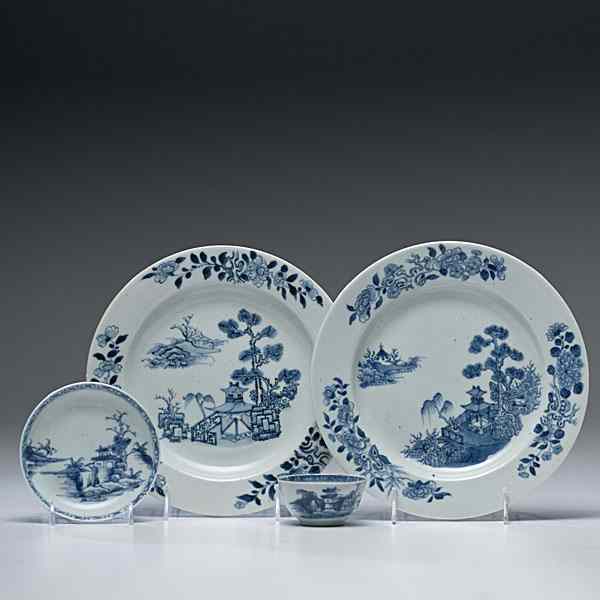 Appraisal: Chinese Nanking Cargo Plates and Tea Bowl with Saucer Chinese