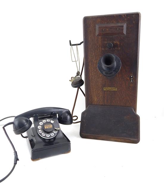 Appraisal: Two early th C Western Electric telephones one wall phone