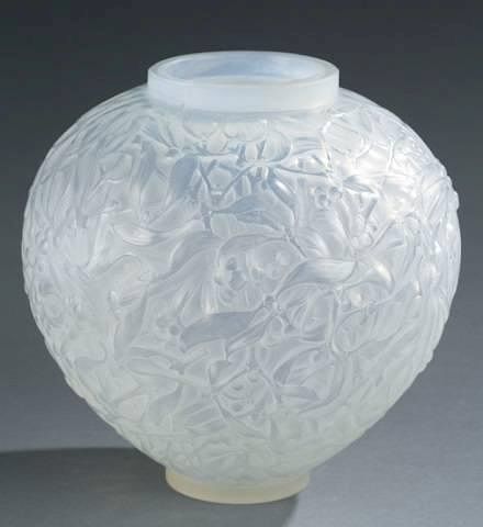 Appraisal: Lalique Gui art glass vase NEC A Lalique Gui art