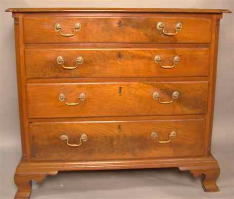 Appraisal: PENNSYLVANIA WALNUT CHIPPENDALE FOUR DRAWER CHEST h w d in